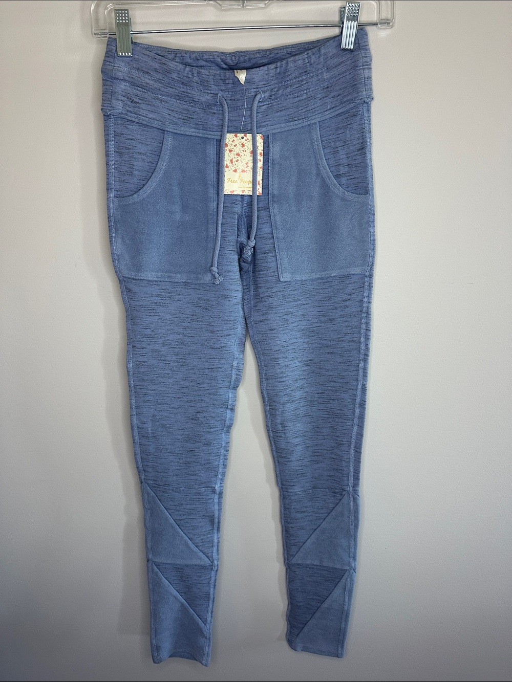 Free People Rare Blue Bonnet Color Drawstring Kyoto Leggings